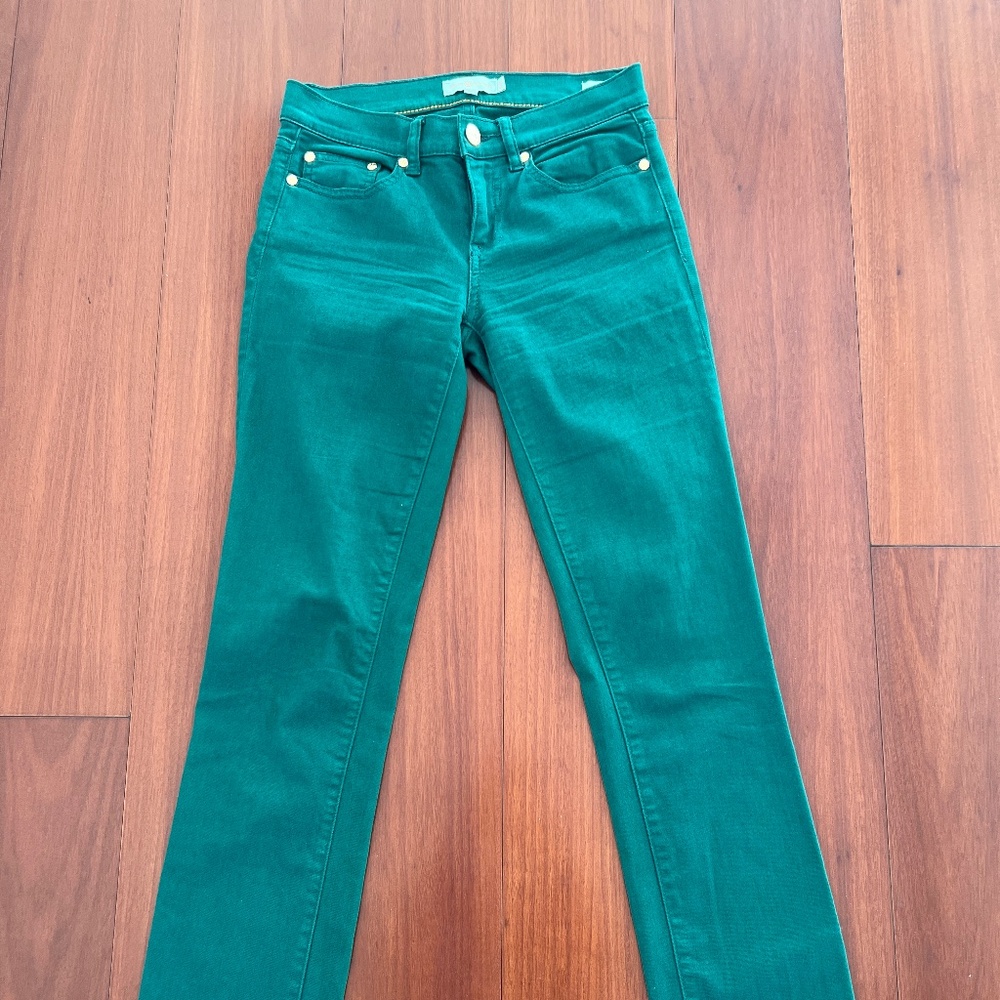TORY BURCH super skinny jeans trousers pants green size 25